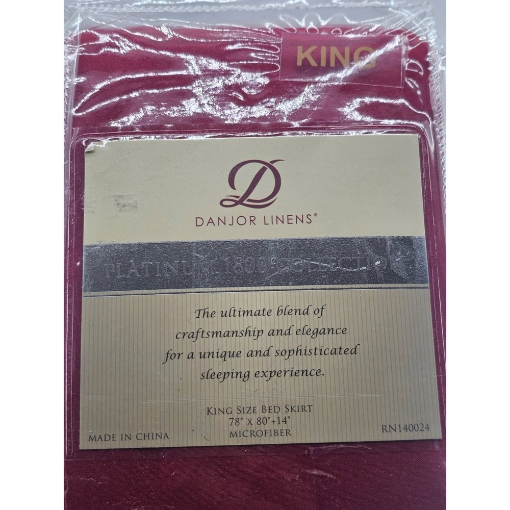 Danjor Linens Platinum 1800 Collection king Size Bed Skirt New  Burgundy